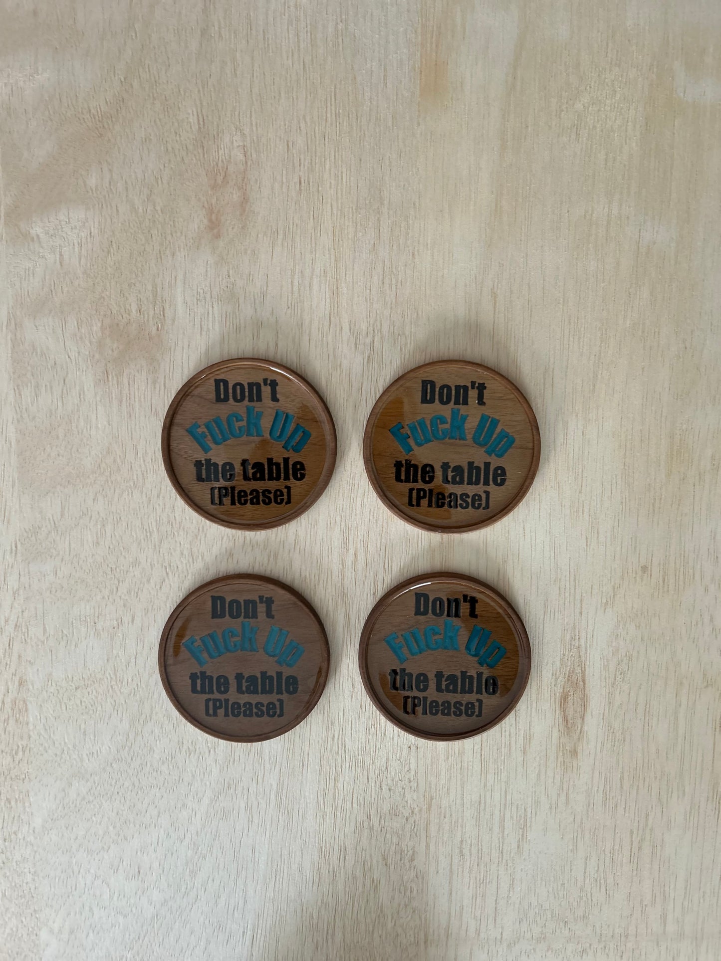 Walnut drink coasters