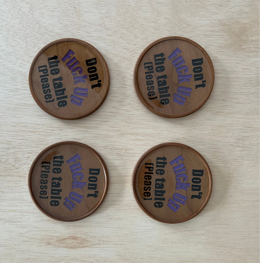Walnut drink coasters