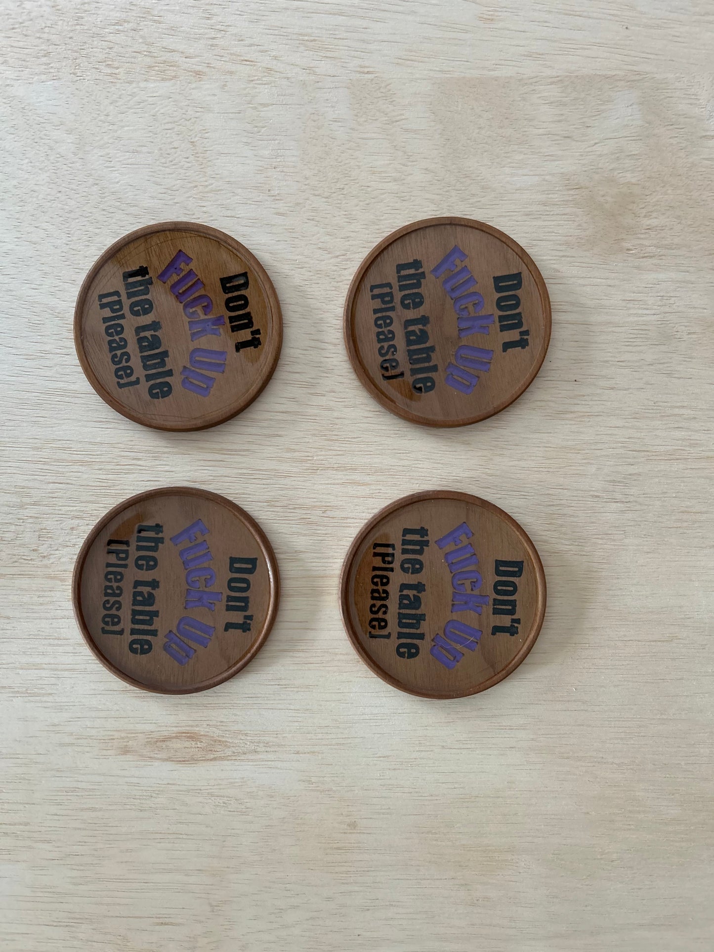 Walnut drink coasters