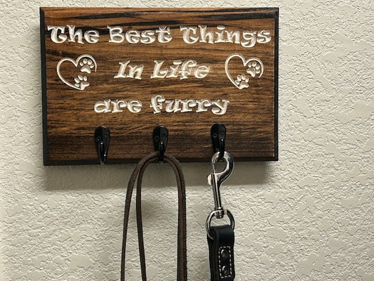 Wood pet leash hanger (Best things in life)